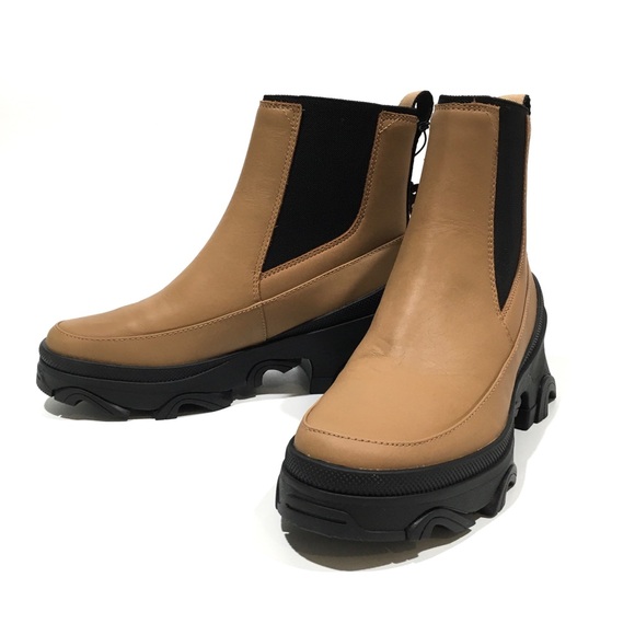 SOREL BREX CHELSEA WATERPROOF BOOTS - TAWNY LEATHER -WOMEN’S US 8 -NEW - Picture 6 of 7